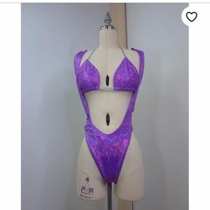 SOLD Purple Suspender Set